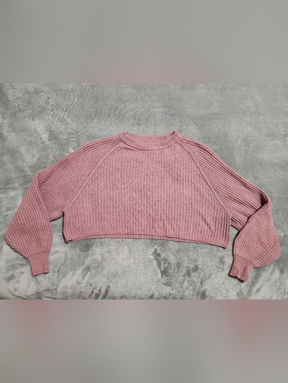 Aeropostale Dusty Rose Pink Ribbed Cropped Sweater Small